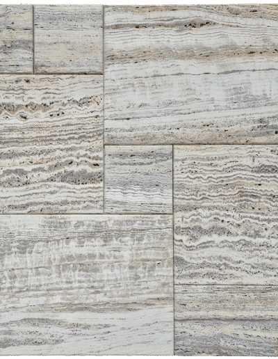 Baldosas de Travertino Silver WHite Vein Cut Envejecido