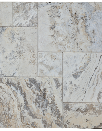 Baldosas de Travertino Silver White Cross Cut Envejecido