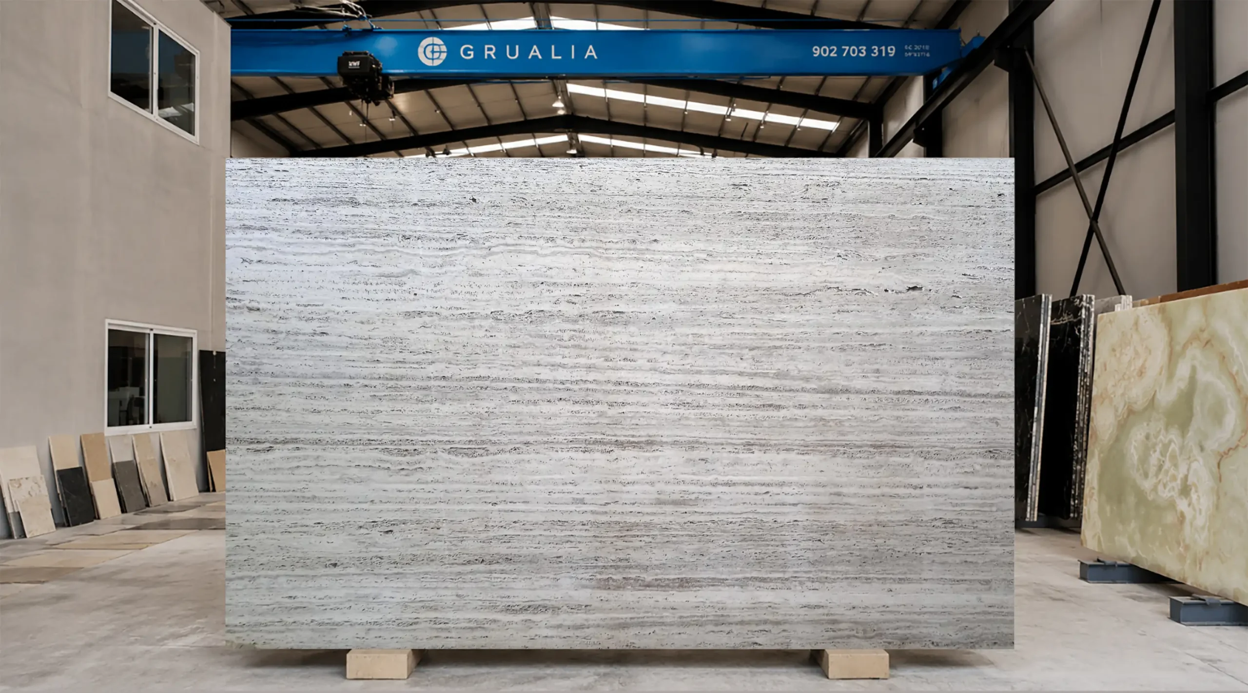 Tabla de Travertino Silver White en bruto Tabla de Travertino Silver White en bruto
